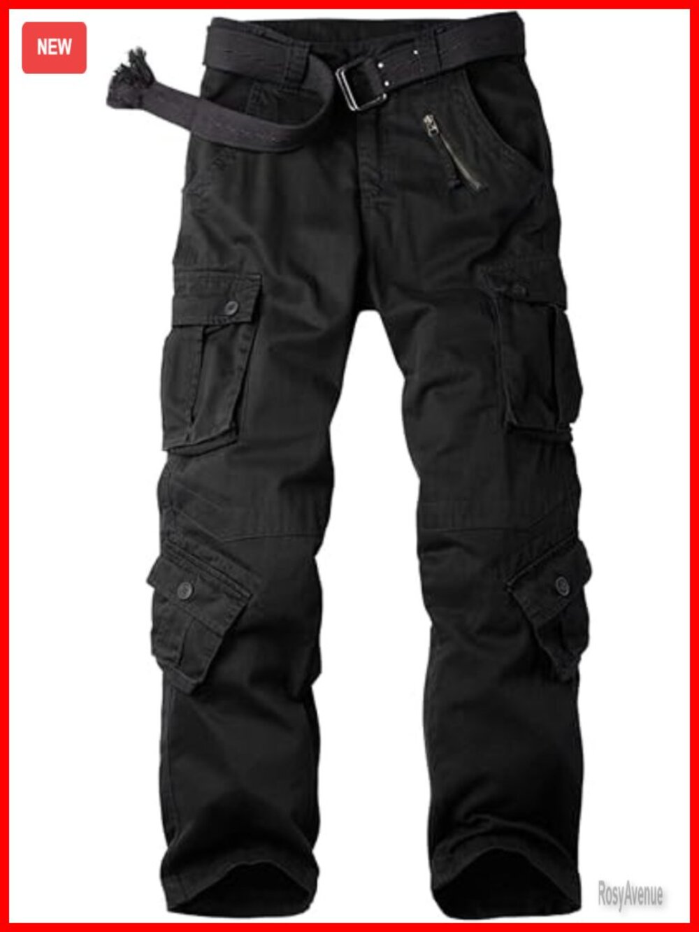 Stretch Cotton Cargo Work Pants with 8 Pockets Relaxed Fit